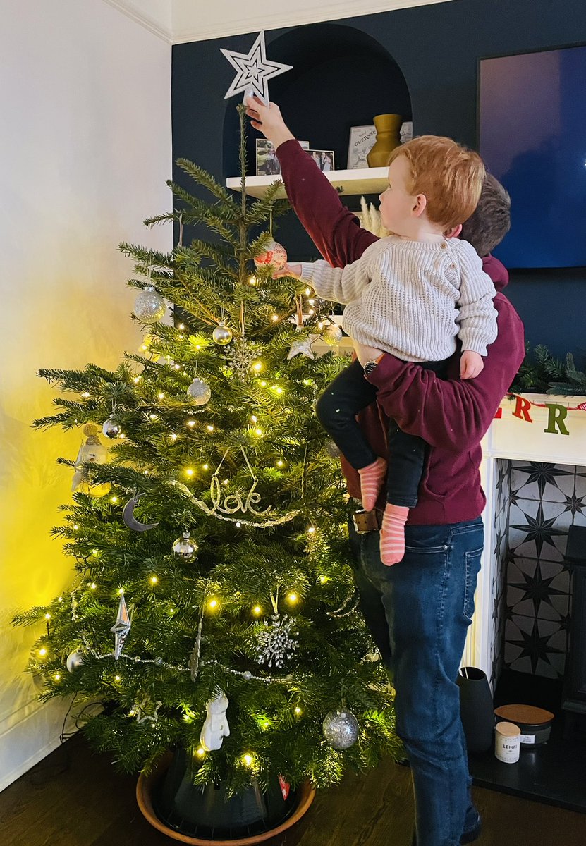 Taking bets on how long the tree stays looking like this…#christmaswithatoddler