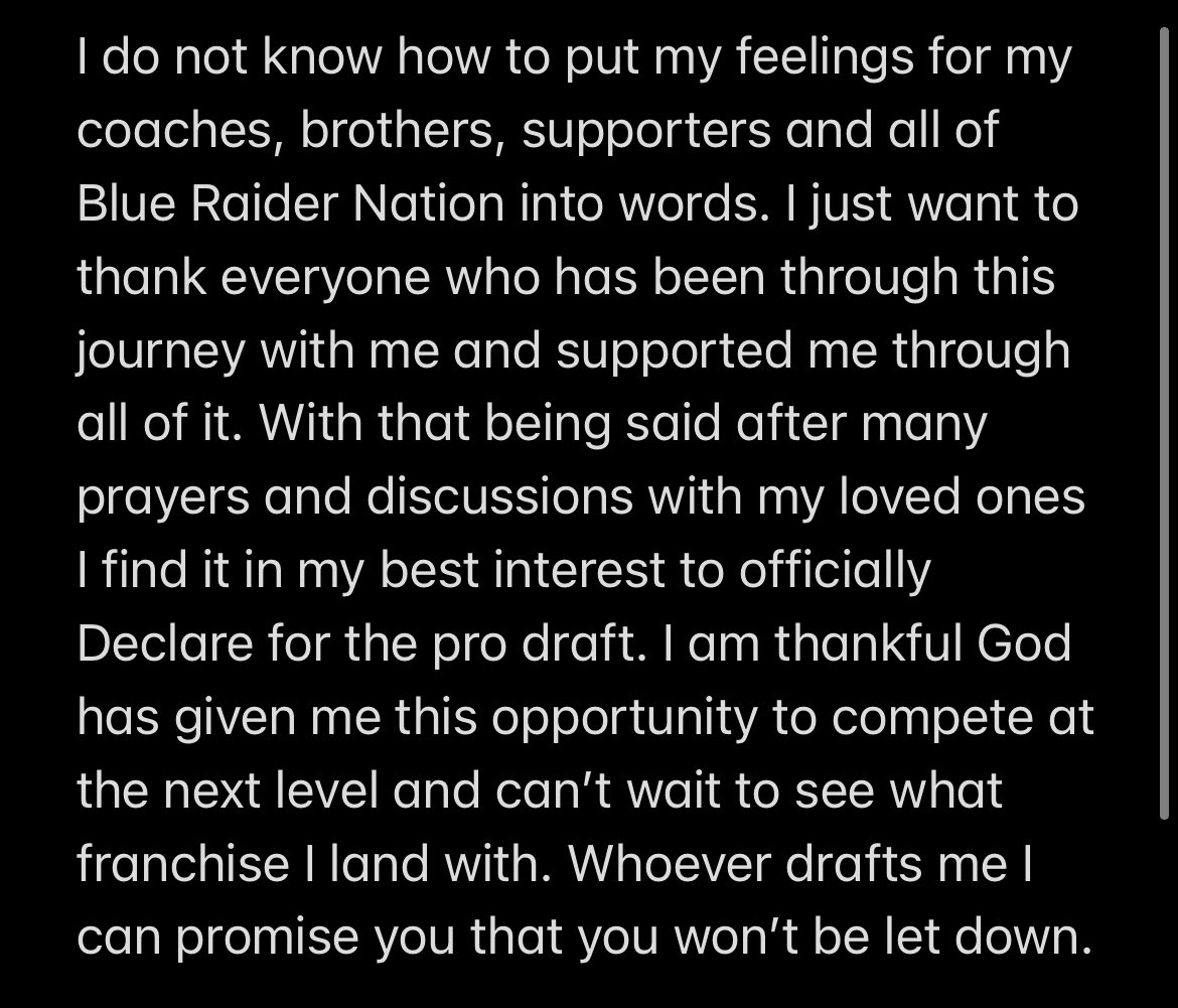 Ced_Cworth_SBF's tweet photo. #Declared #ItsOfficial #BlueRaiderForLife 🙏🏻🙏🏻#RememberMyName https://t.co/maOaMYCiym