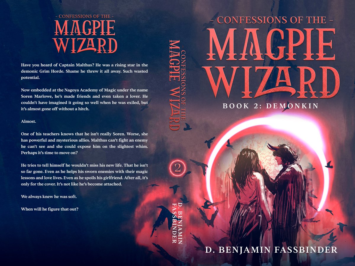 dbfassbinder's tweet photo. Do you like romance, comedy, drama, and unreliable narrators?

The second book of Confessions of the Magpie Wizard, Demonkin, is on sale for 99 cents on Kindle!

#selfpromosunday #kindle #kindleunlimited #selfpublish

https://t.co/zG3SrS8d9L https://t.co/V98tzbiN1C