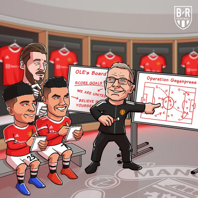 Morpeasmonk's tweet photo. Welcome #Ralf. With just one training session u taught how the team should be in control in the pitch.
#MUNvsCRY https://t.co/7wJ6COkXnK