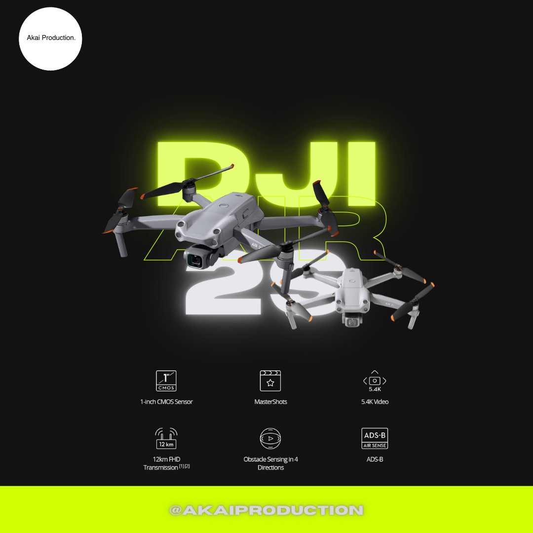 AkaiProduction's tweet photo. INTRODUCING: DJI Air 2S Drone

Featuring a 1-inch CMOS sensor, powerful autonomous functions, and a compact body weighing less than 600g, DJI Air 2S is the ultimate drone for creators on the move. 

Shop with us NOW! https://t.co/uC3v2fBuFu