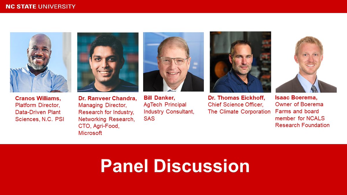 Adrian Percy (@adrianpercy) on Twitter photo Excited to be welcoming <a href="/RanveerChandra/">Ranveer Chandra</a> <a href="/Microsoft/">Microsoft</a>, <a href="/EickhoffT/">Tom Eickhoff</a> @climatecorp, Bill Danker <a href="/SASsoftware/">SAS Software</a> & <a href="/Lowlndr/">Isaac Boerema</a> of Boerema Farms to <a href="/NCState/">NC State University</a> campus tomorrow for the Inaugural <a href="/NC_PSI/">N.C. Plant Sciences Initiative</a> Symposium "Harnessing the Data Revolution for Resilient Agriculture" Excited to be welcoming <a href="/RanveerChandra/">Ranveer Chandra</a> <a href="/Microsoft/">Microsoft</a>, <a href="/EickhoffT/">Tom Eickhoff</a> @climatecorp, Bill Danker <a href="/SASsoftware/">SAS Software</a> & <a href="/Lowlndr/">Isaac Boerema</a> of Boerema Farms to <a href="/NCState/">NC State University</a> campus tomorrow for the Inaugural <a href="/NC_PSI/">N.C. Plant Sciences Initiative</a> Symposium "Harnessing the Data Revolution for Resilient Agriculture"