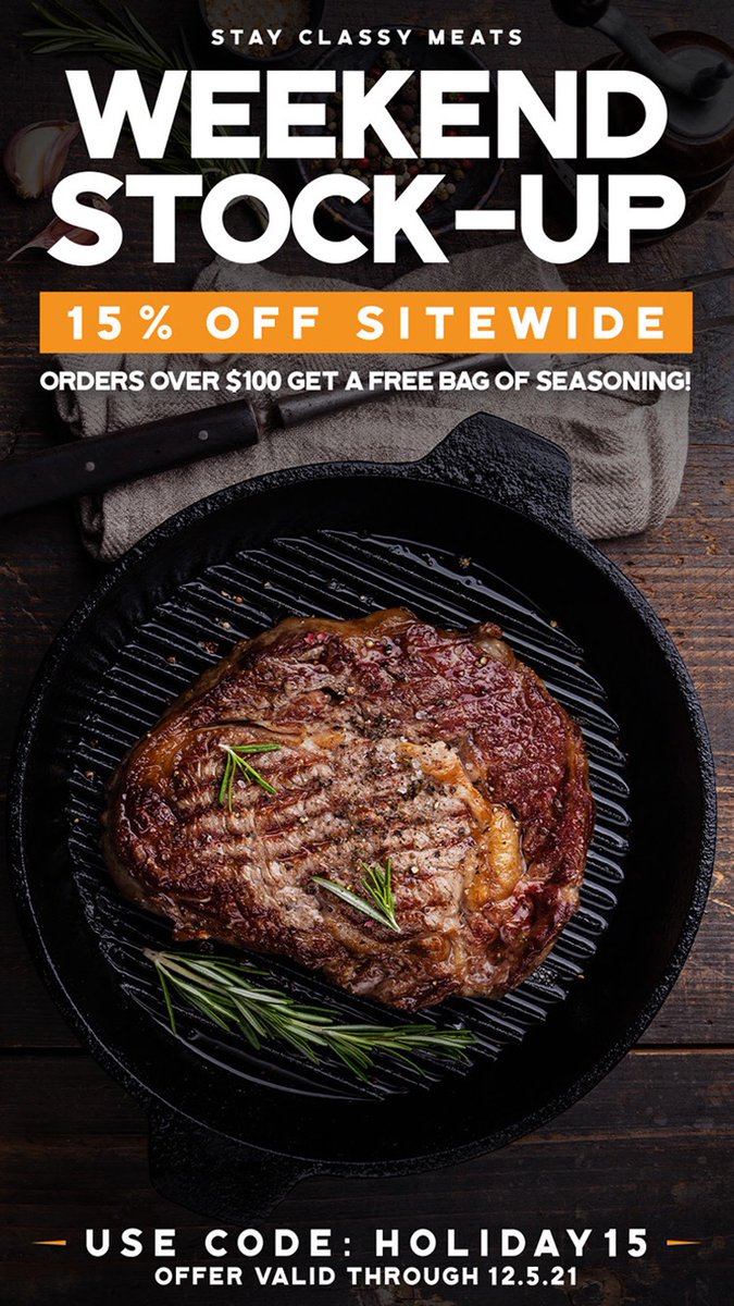stayclassymeats's tweet photo. ⚡Flash Sale⚡15% off site wide ends today.Tap the link: https://t.co/UKrg7vHBT1
#meat #montana #xmasgifts https://t.co/5CyhVBFlpu