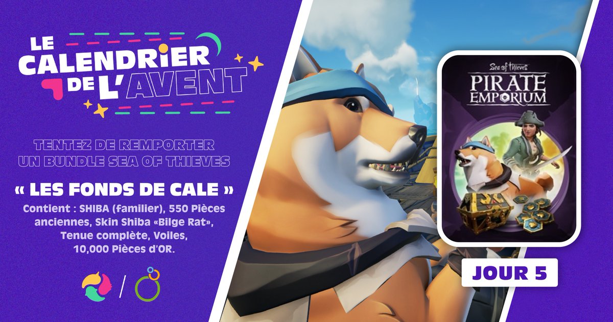 Xboxygen's tweet photo. 🎅 #Concours - Jour 5

🎁 Oyez moussaillons ! Partez à l'aventure avec votre Shiba à gagner pour #SeaOfThieves ! Et n'oubliez pas vos 10 000 pièces d'or pour faire un peu de shopping.

🔁 RT ce tweet et tweete avec #NoëlXboxygen
✅ Follow @EnebaFr &amp; @Xboxygen

🍀TAS 06/12 https://t.co/CUxHpAoe8d