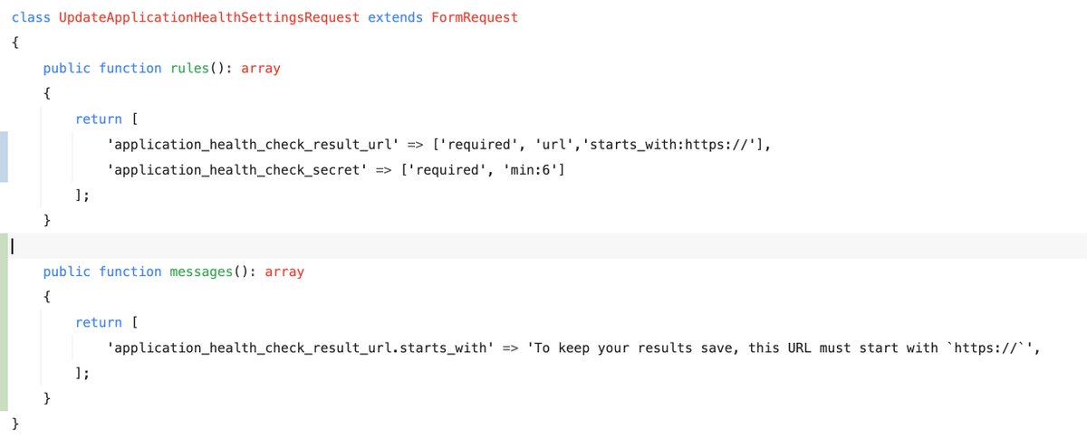 You can add a messages() method to form requests to customize their validation error messages