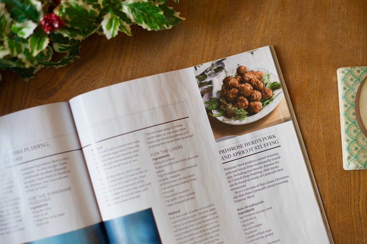 CornwallContent's tweet photo. We can highly recommend spending a slow Sunday morning looking through December's @CornwallLifeMag. Featuring mouth-watering recipes from two of our wonderful clients and a delicious festive cocktail from a third! 🎄 Check out pages 72, 73 &amp; 77!

#Christmas2021 #Shoplocal https://t.co/7UY3CwAUBa