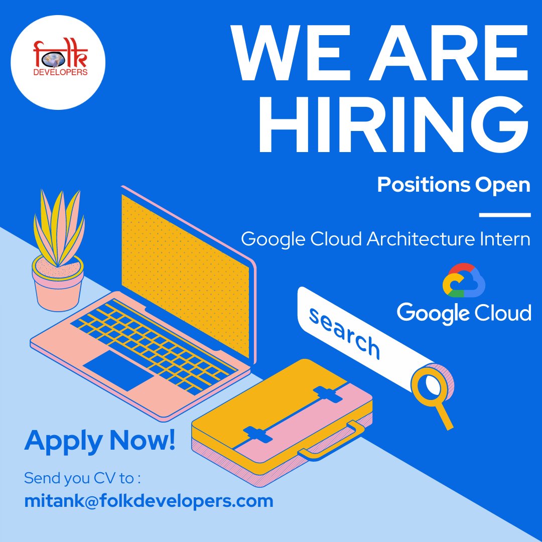 folkdevelopers's tweet photo. Skills Required:
1. Cloud Computing
2. Python
3. Node.js
4. PostgreSQL
5. Docker
6. Firebase Cloud Messaging
7. Cloud Firestore
8. Google Cloud Computing

START DATE:  Immediately
DURATION:  6 Months
STIPEND:  25000 /month https://t.co/o4cAbRRXMu