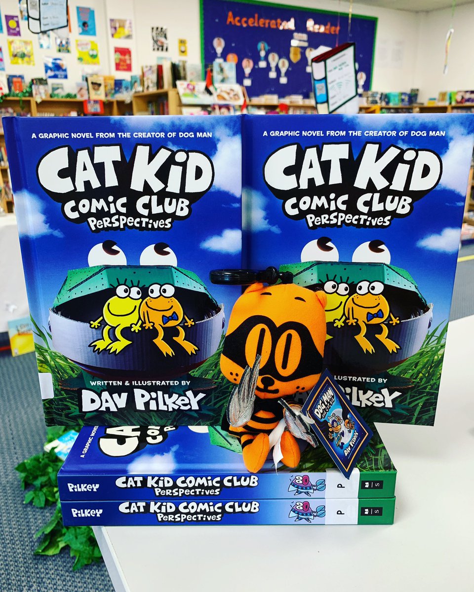 JESSPrimaryLRC's tweet photo. NEW RELEASE: ‘Cat Kid Comic Club Perspectives’ by #DavPilkey has arrived! Yippee! 🙌🏻🐱📘
Come &amp; see us in the #JESSprimaryLibrary to reserve a copy! 🔥#redhotreads 🔥📘#bookreservations #bestseller #graphicnovel #newrelease #readingforpleasure 📚❤️#catkid #dogman #JESSreads https://t.co/7OuuFKuvjx