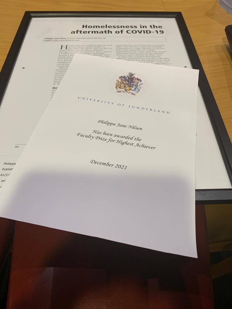 PhilippaNilsen's tweet photo. On Wednesday I graduated from @sunderlanduni . I am over the moon to hear that I received the Faculty Prize for Highest Achiever in Paramedic Science! A huge thank you to my fantastic lecturers, especially @NTF_Ian - who gifted me a framed copy of my recent article in the JPP 💚 https://t.co/WdlRvxDhgn
