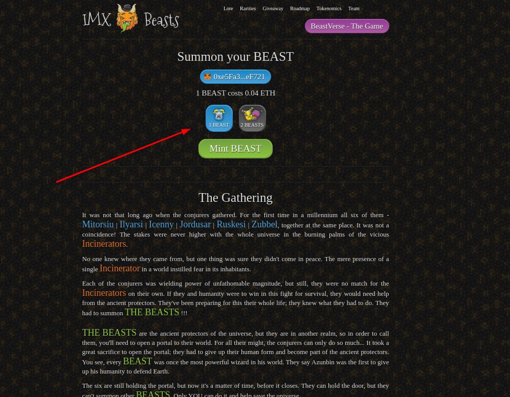 IMX Beasts Metaverse tweet media