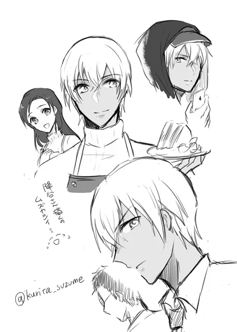 トリプルフェイス練習 
降谷さん描くの難しい 
