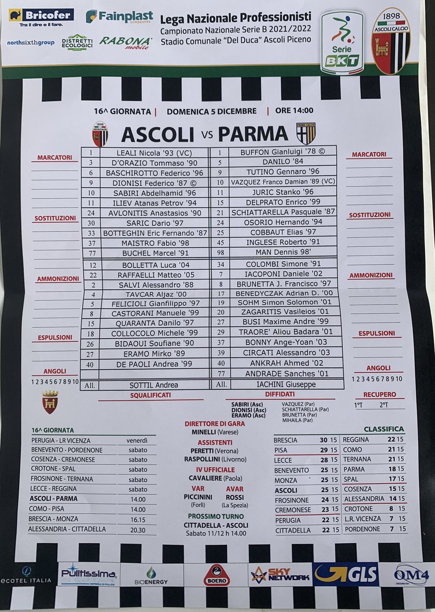 GiBifulco's tweet photo. @ascolicalciofc 
@1913parmacalcio 
@Lega_B #scouting https://t.co/Ueu0Z3kLM3