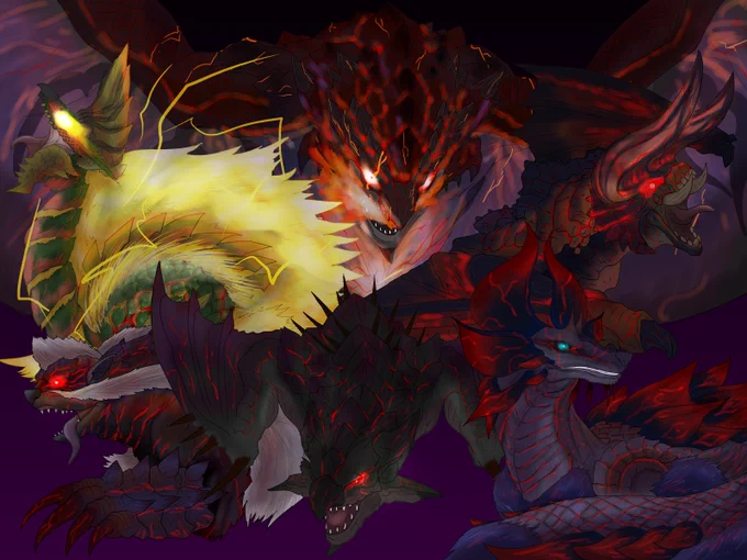 #モンハン愛をカタチに2021 #MonsterHunterMyLove2021
12/6午後の部くろある

【恐怖をその身に纏わせて】

今までで一番リオレウスを格好よく描けました!
サンブレイクでもヌシモンスター増えるのかな、ヌシガムートとか 