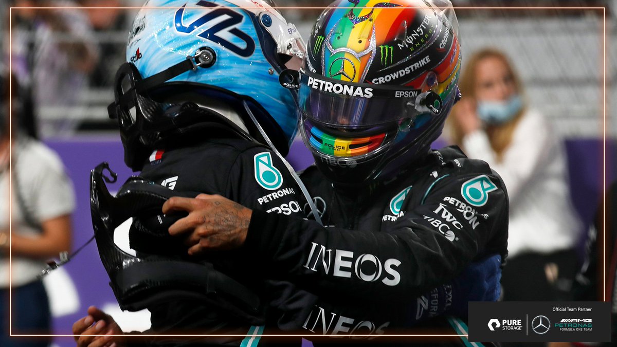 PurePitWall's tweet image. It's #SaudiArabianGP race day, and these two are on the front row 🙌

@PureStorage has been helping @MercedesAMGF1 gain a competitive advantage over their rivals since 2016, and today the team will be seeking a huge win in the 2021 title race 🏆

#DrivenByData 🇸🇦
