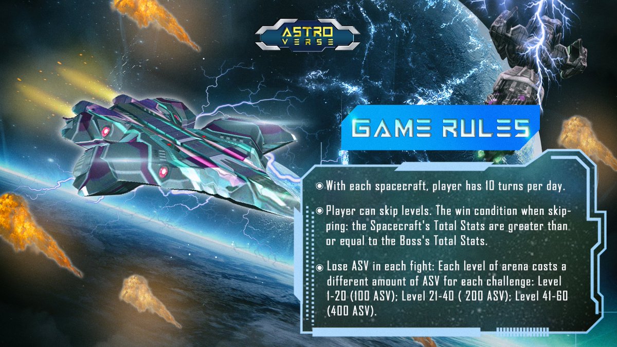 astroversespace's tweet photo. 🌪️Every gameplay has a game rule and #AstroVerse is no exception🌪️

👉Take a closer look to the infographic right below to understand more about the important rules of AstroVerse and have the most marvelous experience.

$ASV #P2E #Metaverse  #NFT. https://t.co/JoWJD1r0vu