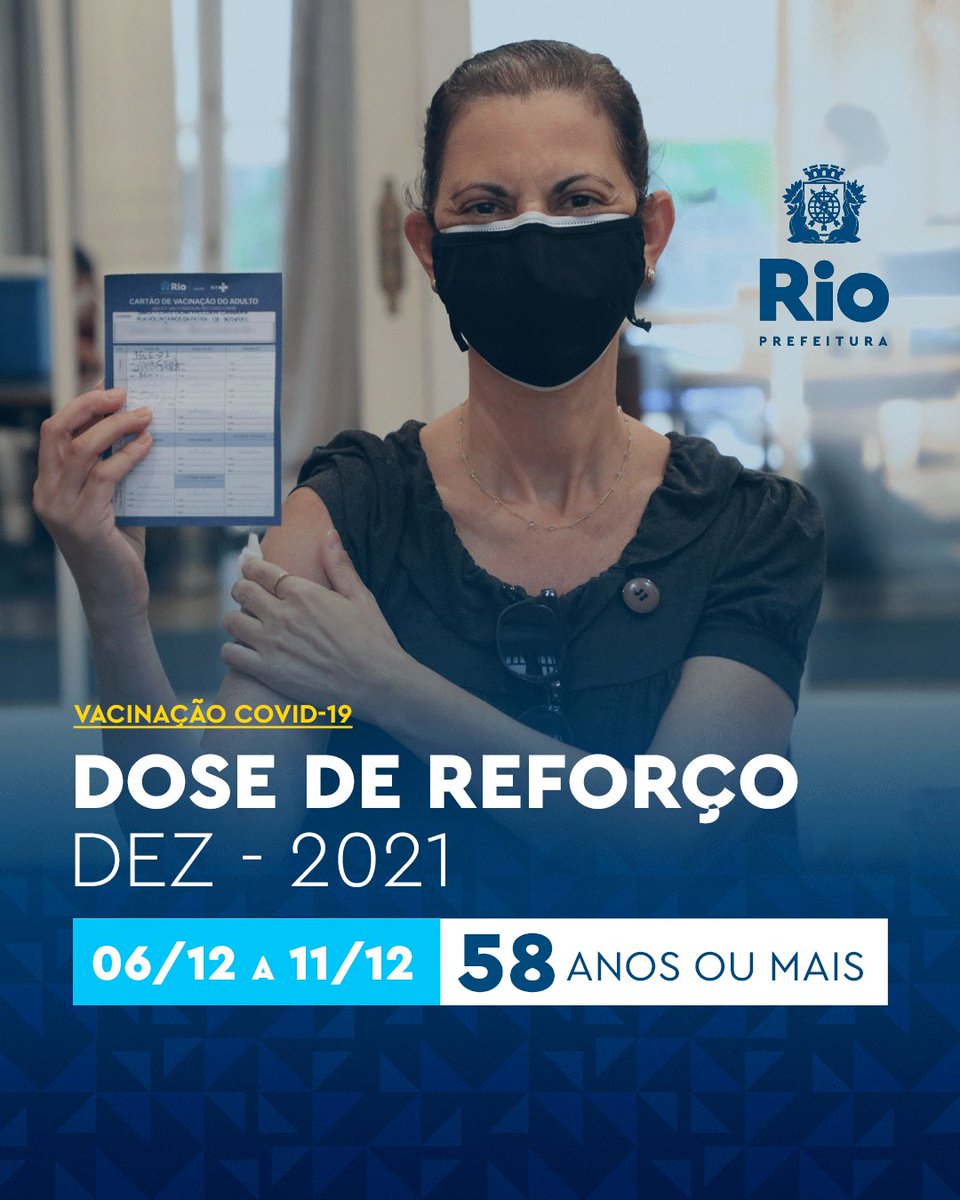 Prefeitura_Rio's tweet photo. Reforço da Covid? Tá acontecendo! 💉💉💉

Esta semana é a vez dos cariocas com 58 anos ou mais que tomaram a segunda dose há pelo menos três meses. Os cariocas a partir dos 18 anos que receberam as duas doses há cinco meses ou mais também já podem se vacinar. https://t.co/CNDMx1QsG0