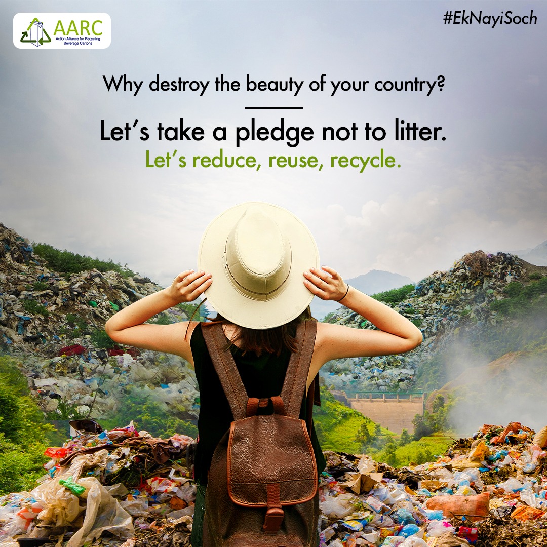 AARC_India's tweet photo. The key to efficient waste management is to ensure proper segregation of waste at the source and to ensure that the waste goes to the correct streams of recycling and resource recovery. Let’s take a pledge to not litter. #EkNayiSoch #WasteManagement #RecyclableMaterial #AARC https://t.co/A2bjHrCQKG