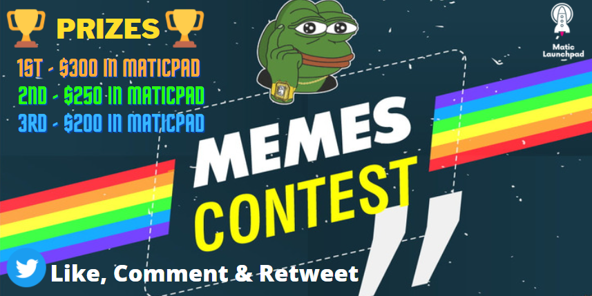 🎉Meme Competition.
👯‍♂️Celebrating our Upcoming launch, we are hosting a #meme competition for all of our talented and creative supporters.
 ➡️We want to see your creativity in action!
➡️Learn how to participate here: bit.ly/MemeMaticpad