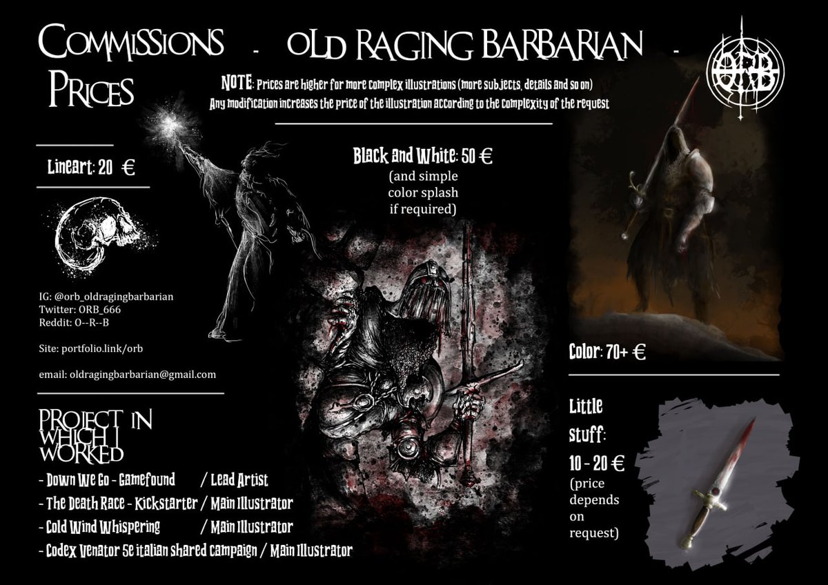 ORB_666's tweet photo. Dark commission for a new work: Streben! OSR project by Giovanni Galli and Nicolò Rossi! What is about? Well, take history as you know till 1220 a.C, then put some Apocalypse on it and shake for some seconds. Oh my god I love these rotten things #streben #darkfantasy https://t.co/gbeFtrOPON