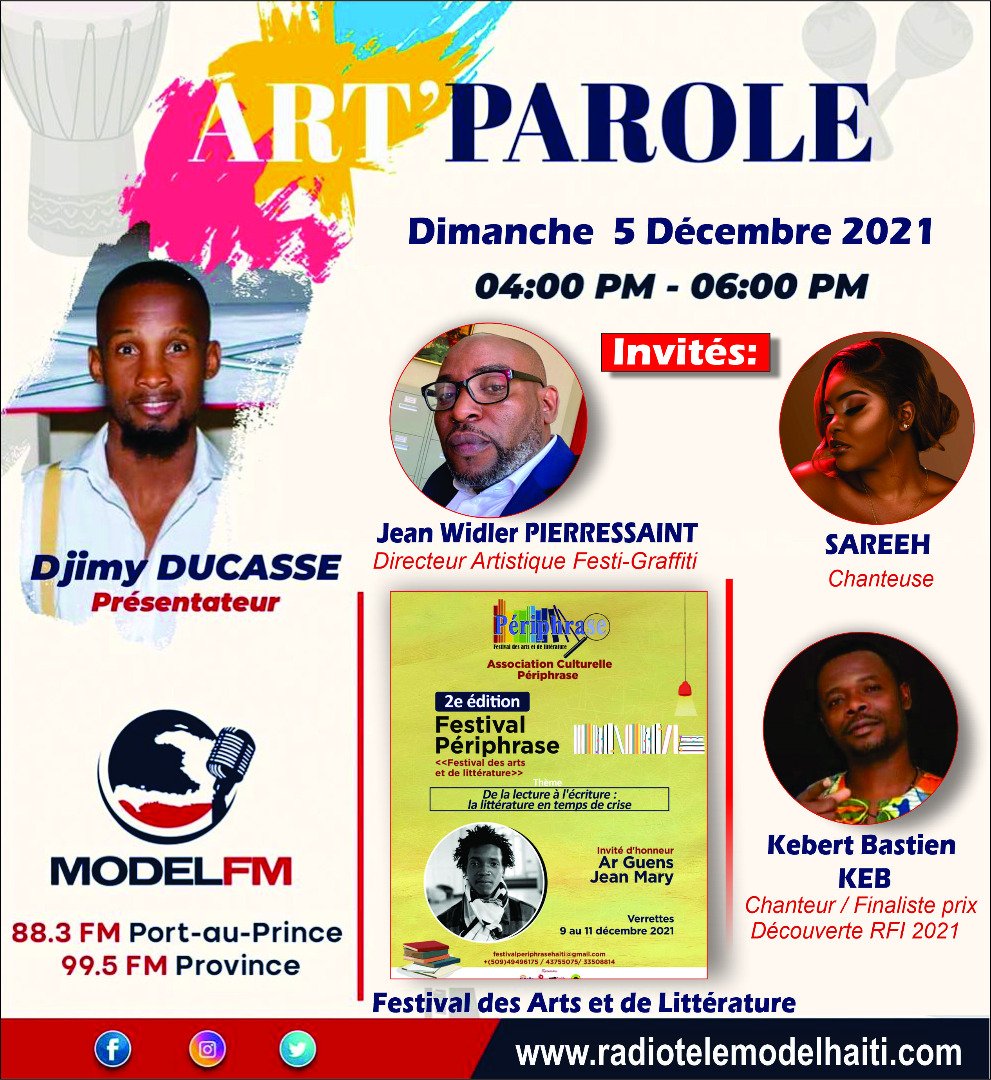 Djimyducasse's tweet photo. Au menu de #ArtParole ce dimanche:
-Les ateliers de Graffiti & de formation autour de la violence basée sur le genre, lancés par le CPAUAC ds le cadre des #16jours
-Le prix Découverte RFI2021. KEB est finaliste
-La 2e ed du fest Périphrase
-La présentat° de la chanson "Konplike" https://t.co/Z0ki0vq9lM