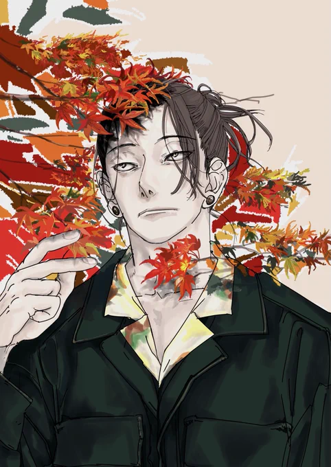 #geto1weekdraw 
 第5回「紅葉」

すっかり季節外れになってしまいましたが 