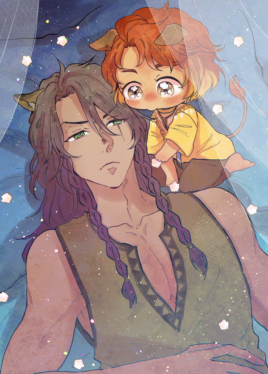 「僕がお星様になってあげるから🧶🦁 」|🍣のイラスト