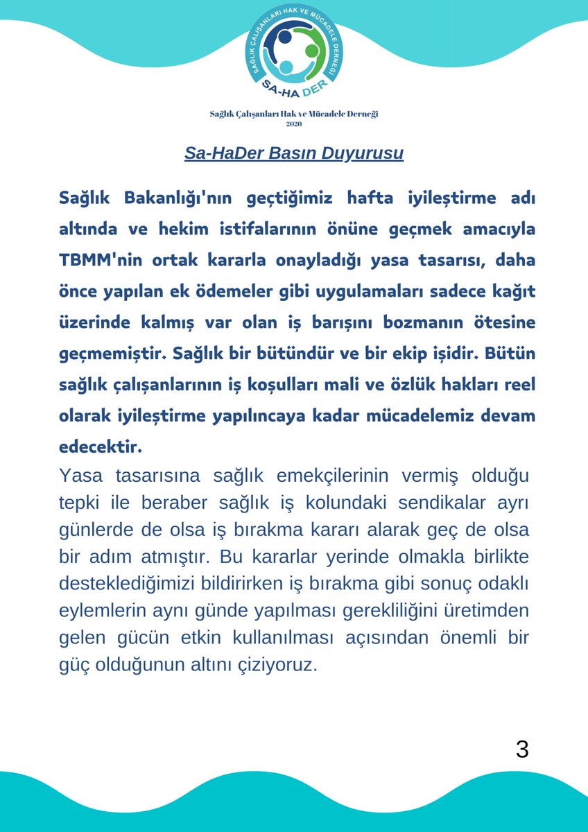 SaHaDernegi's tweet image. KAMUOYUNA SAYGIYLA DUYURULUR... 
@RTErdogan
@TBMMGenelKurulu
@drfahrettinkoca
@NureddinNebati
@MemurSenKonf
@KESK1995
@kamusen