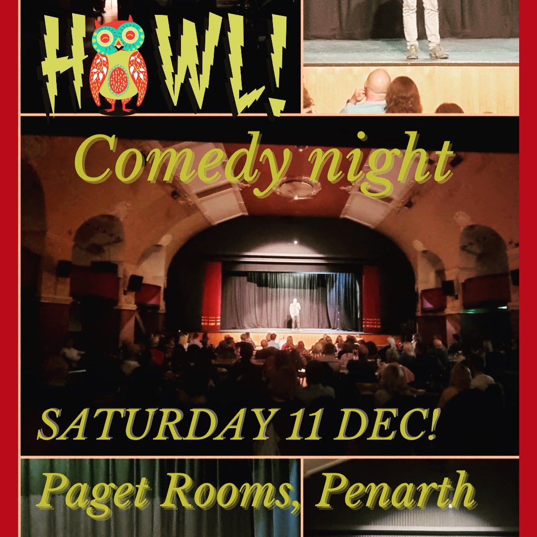 Howlcomedy1's tweet image. 🎄SAT 11th Dec 😍

Coming to #Penarth PAUL JAMES (“Revered as a comedic demi-god" - Western Mail) CHRIS CHOPPING (“Hilarious” - Paul Sinha) plus support!

We’ll also be raising money for @PenarthCouncil mayor’s charities  @AtfCare &amp;amp; @woodys_Lodge 

Tickets bit.ly/HowlDec11