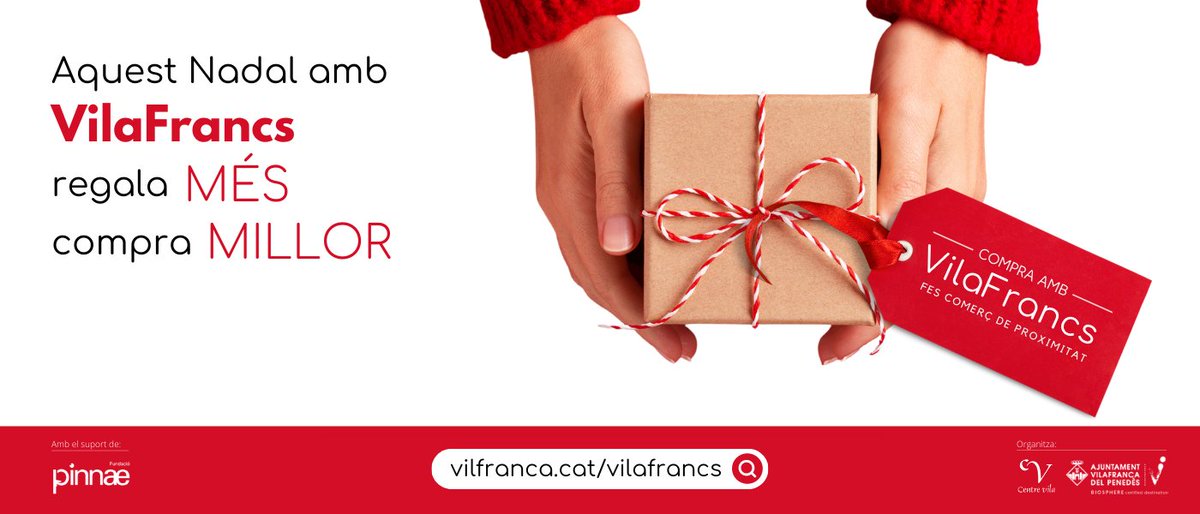 VilaActiva's tweet photo. Estem molt contents de dir-vos que en 24 hores s'han exhaurit els més de 100.000€ de la campanya dels #Vilafrancs de Nadal. Perdoneu-nos els que us heu quedat sense... I moltes gràcies als que confieu en el comerç local per fer les vostres compres!
@VilafrancaAj @promecovila https://t.co/yBNtEnA320
