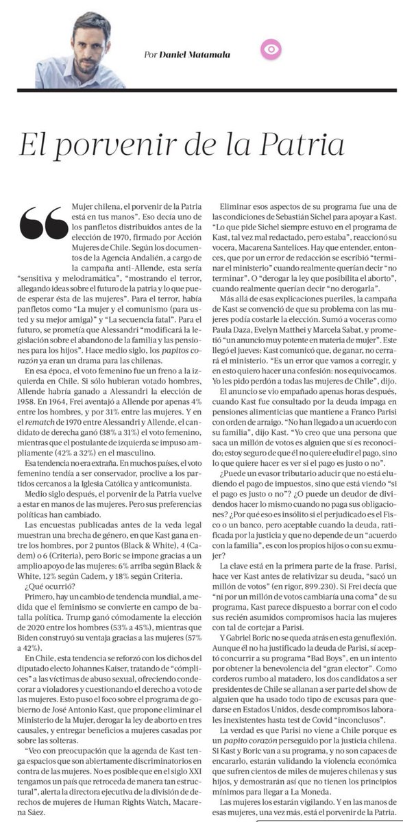 DMatamala's tweet photo. Columna
El porvenir de la Patria https://t.co/FxzrzXTxPx