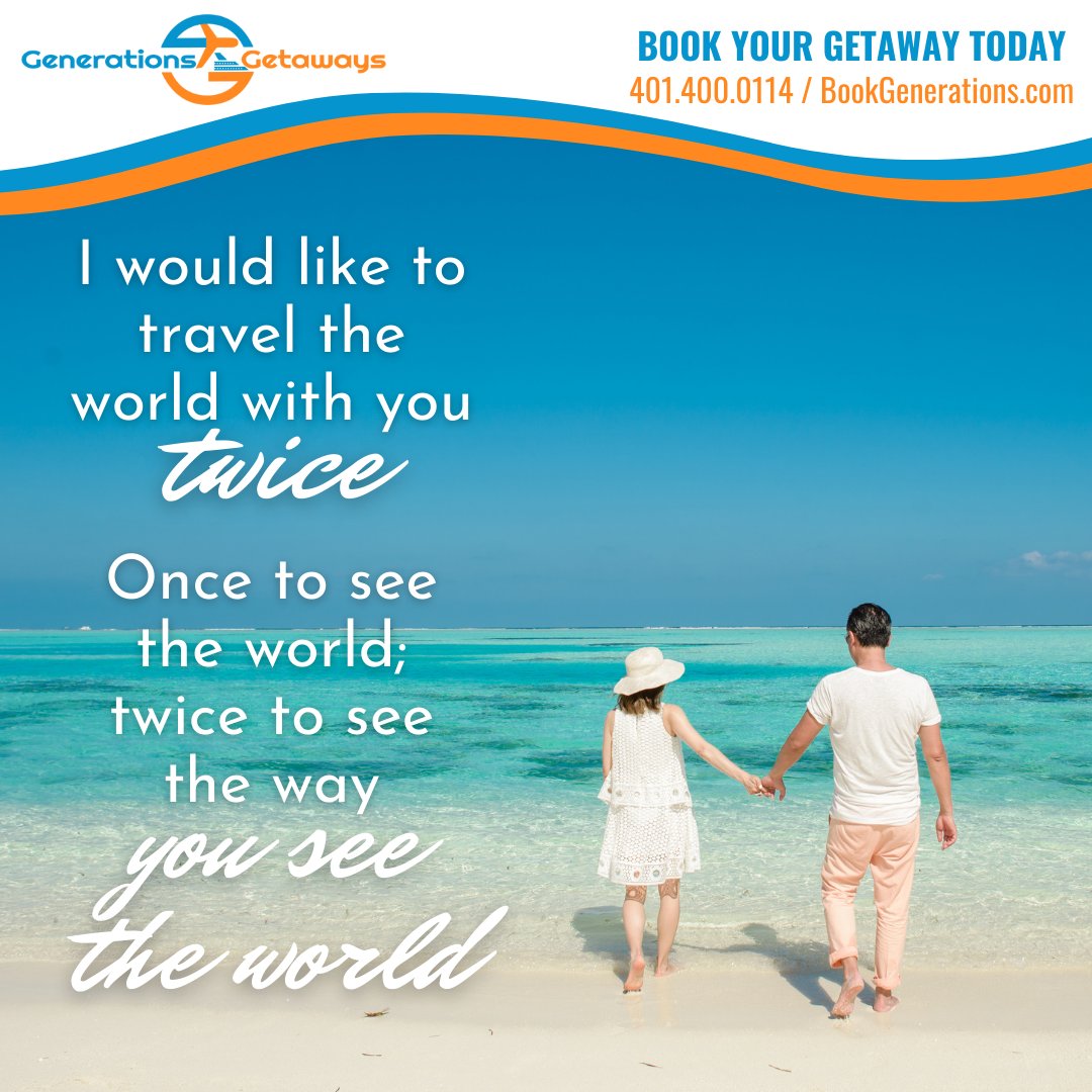 GenGetaways's tweet photo. Seeing the world through a loved one's eyes brings a whole new perspective
#travel #vacation #allinclusive #resort #cruise #family #quoteoftheday #qotd #quotesaboutlife #travelquotes #GenerationsGetaways #BookGenerations https://t.co/FHYp2ArtBw