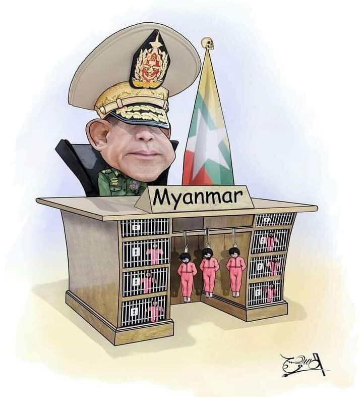 According to locals,detention center at Pathein Police station in AyeYarWaddy region was full of unlawfully abducted civilians including with accuse of having connection with PDF members. Within these days,lot of Civilians including young girls were being abducted (1/2) #Dec5Coup