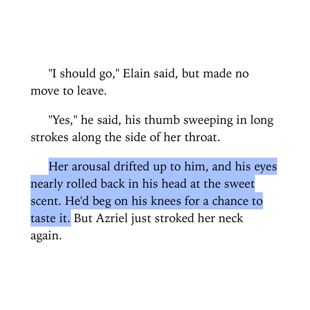 sammackey's tweet photo. “elriel isn’t boy obsessed trope”

literally azriel to elain https://t.co/JlMelr00tu