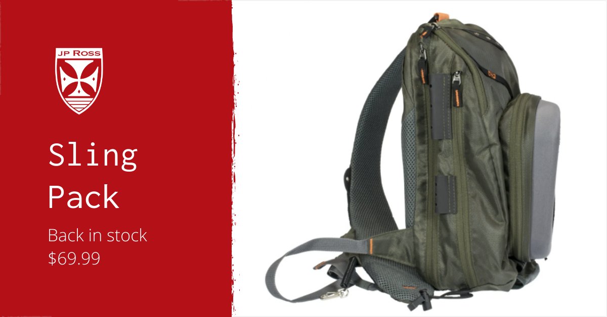 jprossflyrods's tweet photo. Our Sling Pack is back in stock... now available with a small steam upgrade to include a net, a magnetic net retainer, some fly boxes, and more.  A $100 upgrade for only $50.00 more.  Available on our Cabin Clean Out Collection. 

#jprossflyrods
#holidaysale https://t.co/WH1z0alTGc