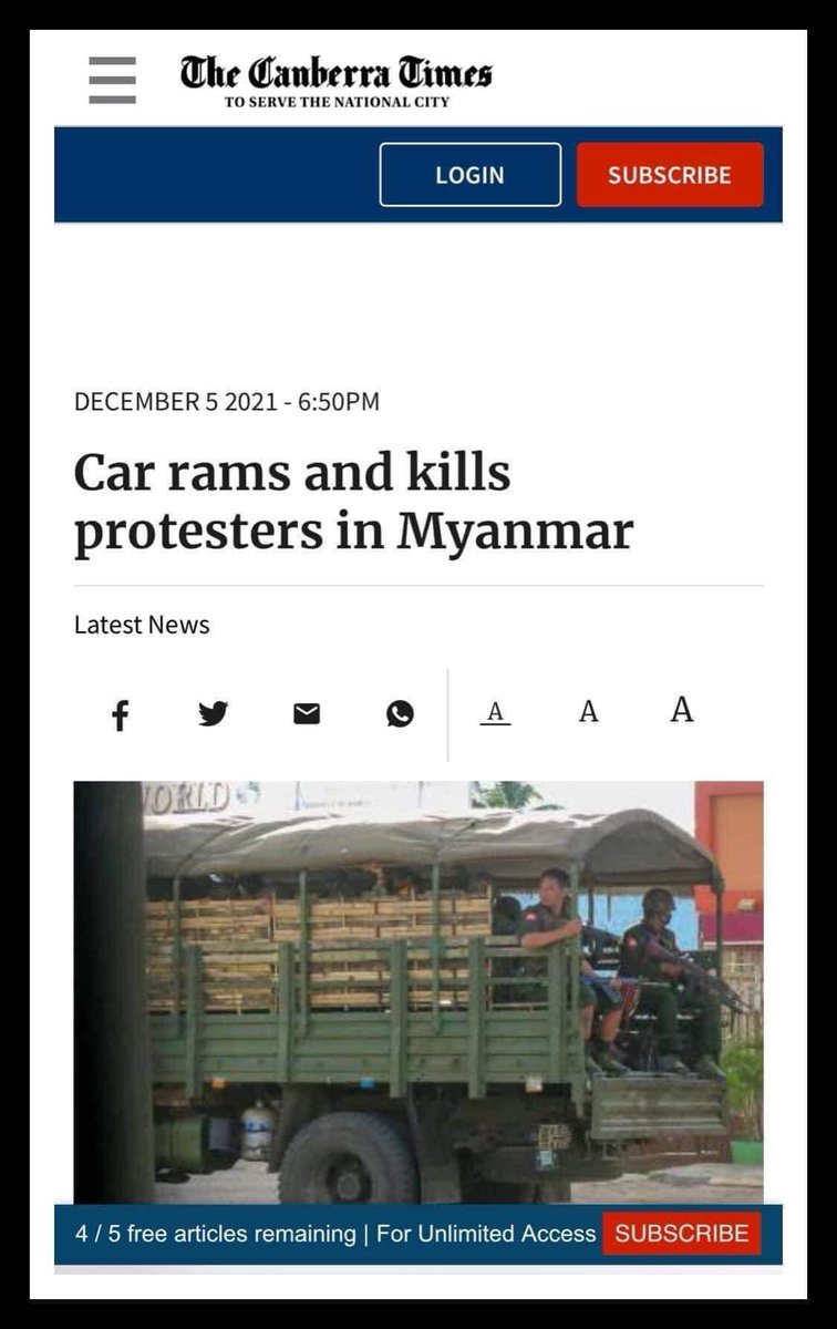 KhinHninTun3's tweet photo. #WhatsHappeningInMyanmar #Dec5Coup #SaveMyanmar #weneeddemocracy #againstmilitarycoup https://t.co/BHqdWRm8f0