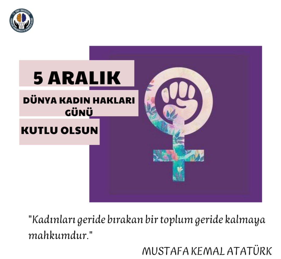 Dünya Kadın Hakları Günü Kutlu Olsun
#5AralikDunyaKadinHaklariGunu