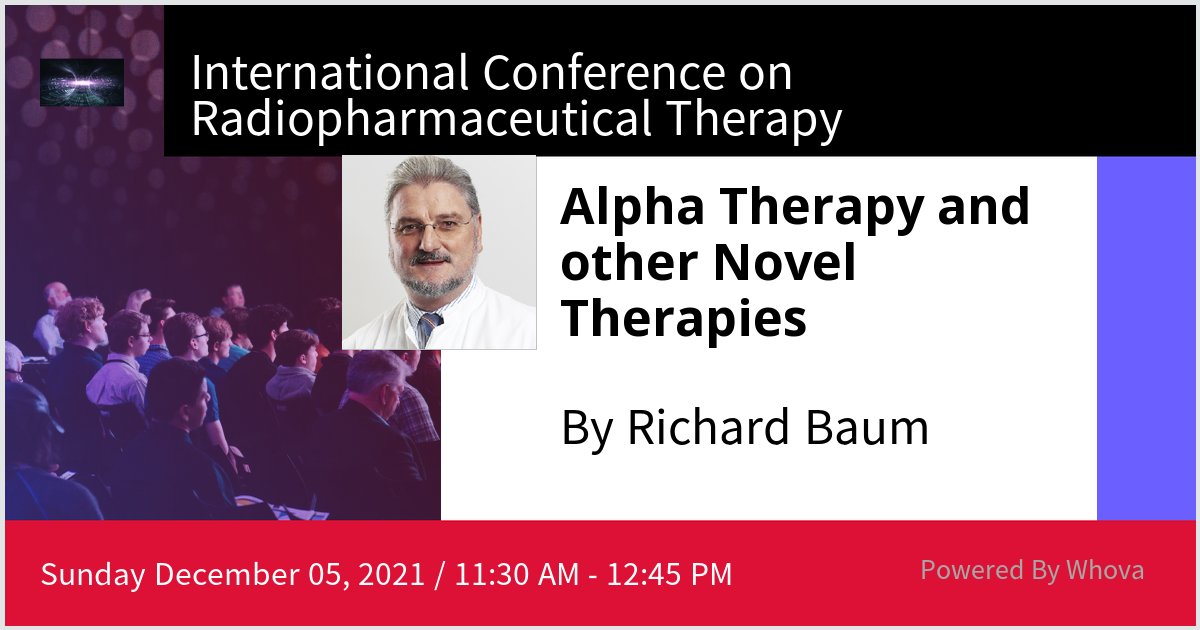baumrp's tweet photo. I am speaking at International Conference on Radiopharmaceutical Therapy. Please check out my talk if you're attending the event! #icrt16 - via #Whova event app https://t.co/Fn2UDCQ9kp