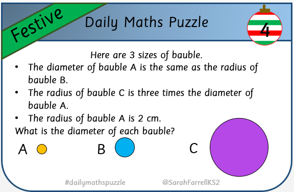 SarahFarrellKS2's tweet photo. #edutwitter #dailymathspuzzle #festivemaths https://t.co/LM2xhcFzgJ