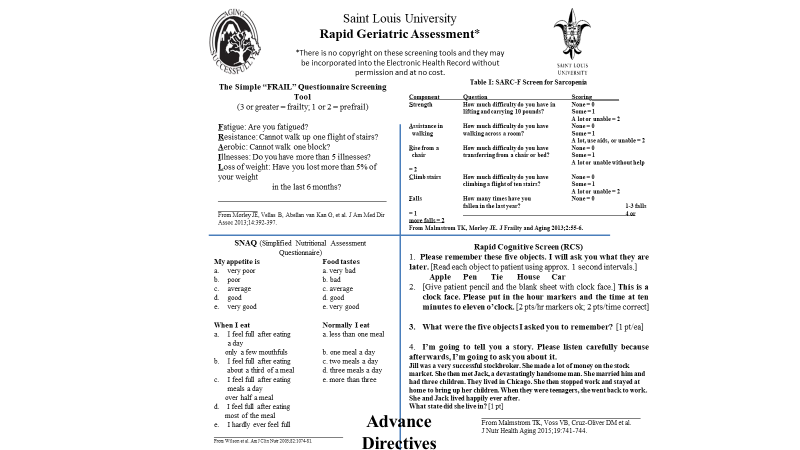 drjohnmorley's tweet image. The Rapid Geriatric Assessment screens for geriatric syndromes