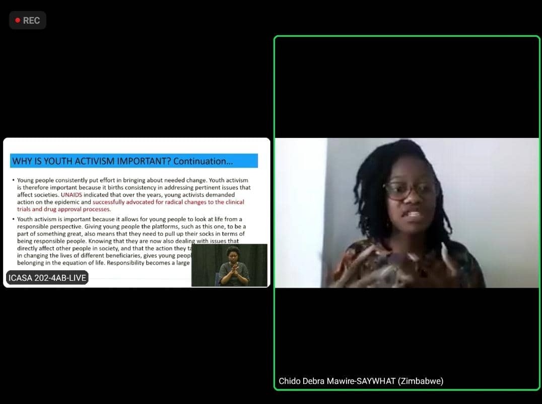 sarsyc's tweet photo. Qsn: What is the difference between advocacy &amp; activism?
@ChidoMawire : These two terms work hand and glove, activism requires you to act, advocacy requires you to fight for social justice, action is involved. The future is now, let's act.
#ICASA2021 #SARSYC 
@sarsyc @icasa2021 https://t.co/i0gH6u5Vxx