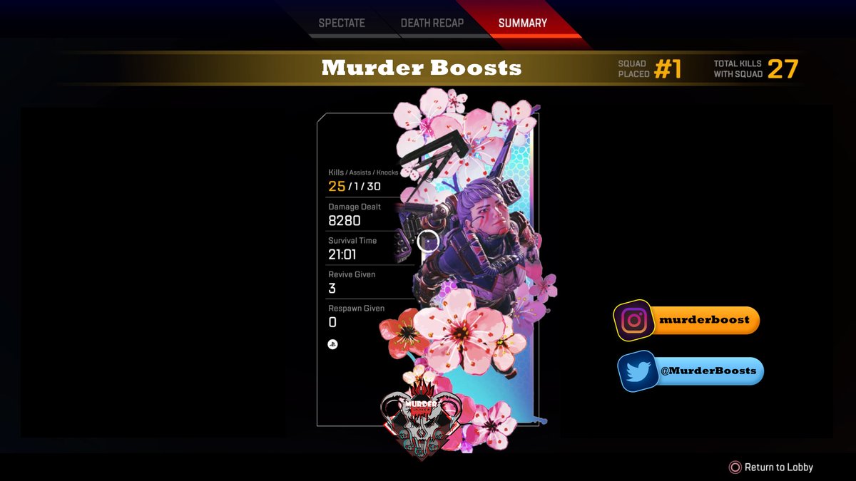 MurderBoosts's tweet photo. Just a couple of the boosts we've completed over the weekend, DM us for yours 100% confidential, safe and reliable. @PlayApex #apexlegendsboost https://t.co/QOfD0DRqyJ