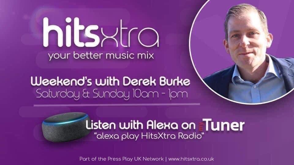 DJDerekBurke's tweet photo. Thanks guys for listening into my show on @HitsXtraRadio this morning😀I hope you enjoyed the show as much as I did 😀🎶📻 I’ll be back next Sat at 10am on @HitsXtraRadio with another fun 🎶 show 😀 Have a great Sunday &amp; look forward to chatting to you next Sat on @HitsXtraRadio https://t.co/9WR85c0wCl