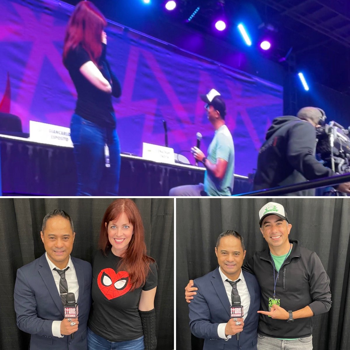 TyroneTann's tweet photo. 1 OfMyBest #PersonalHighlights of covering this year’s Awesome #LAComicCon, was getting 2BeThere & Witness, NotOnly2Great InterviewedGuests, ButMostly #2DearFriends of mine, Get #OfficiallyEngaged, OnThe @comicconla #Mainstage! CONGRATS2 @MsHeidiCox & @geekscapedotnet! HAPPY4U2! https://t.co/JJbU4Q7AHt