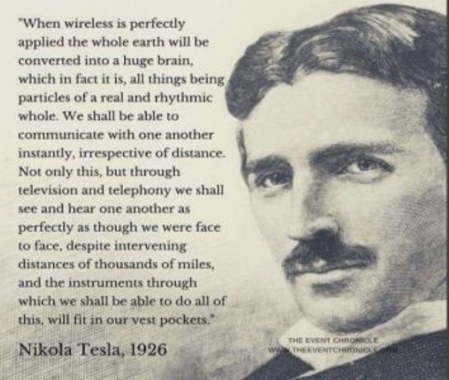 95 years ago, Nikola Tesla predicted a future with smartphones. / vía <a href="/JonErlichman/">Jon Erlichman</a>