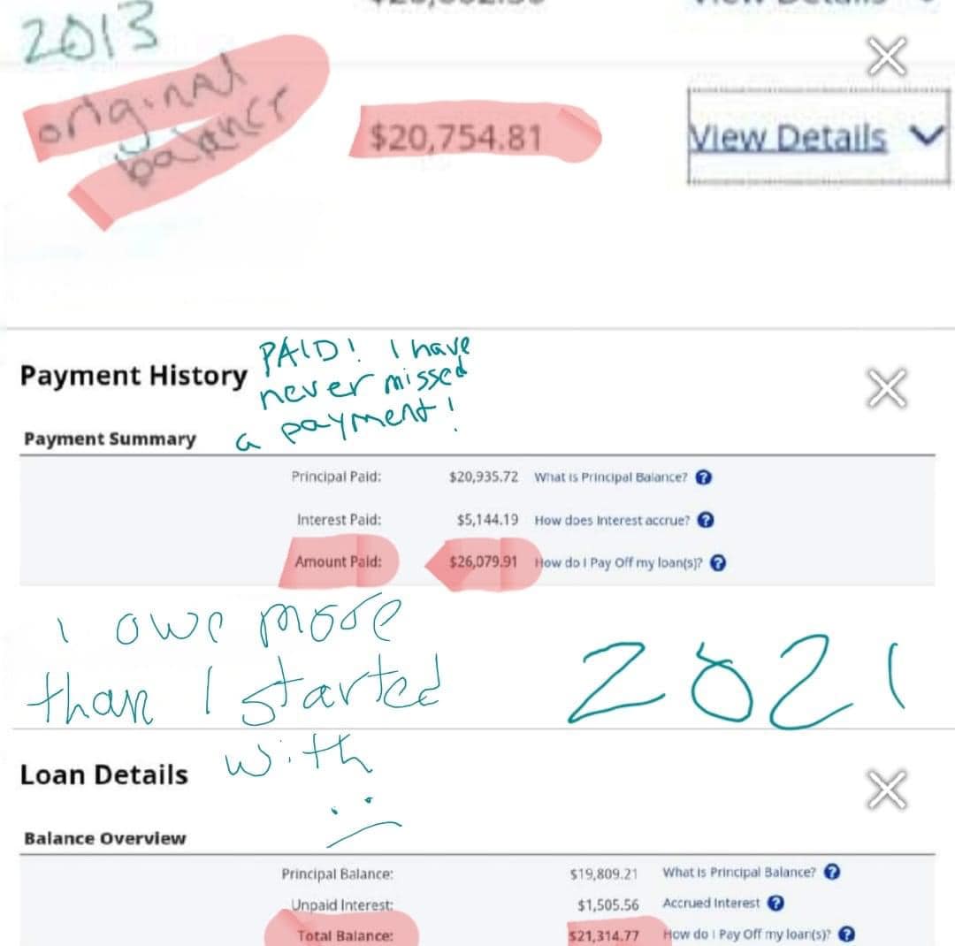 msainat1's tweet photo. Student debt should not exist https://t.co/V4hwX0z4FX