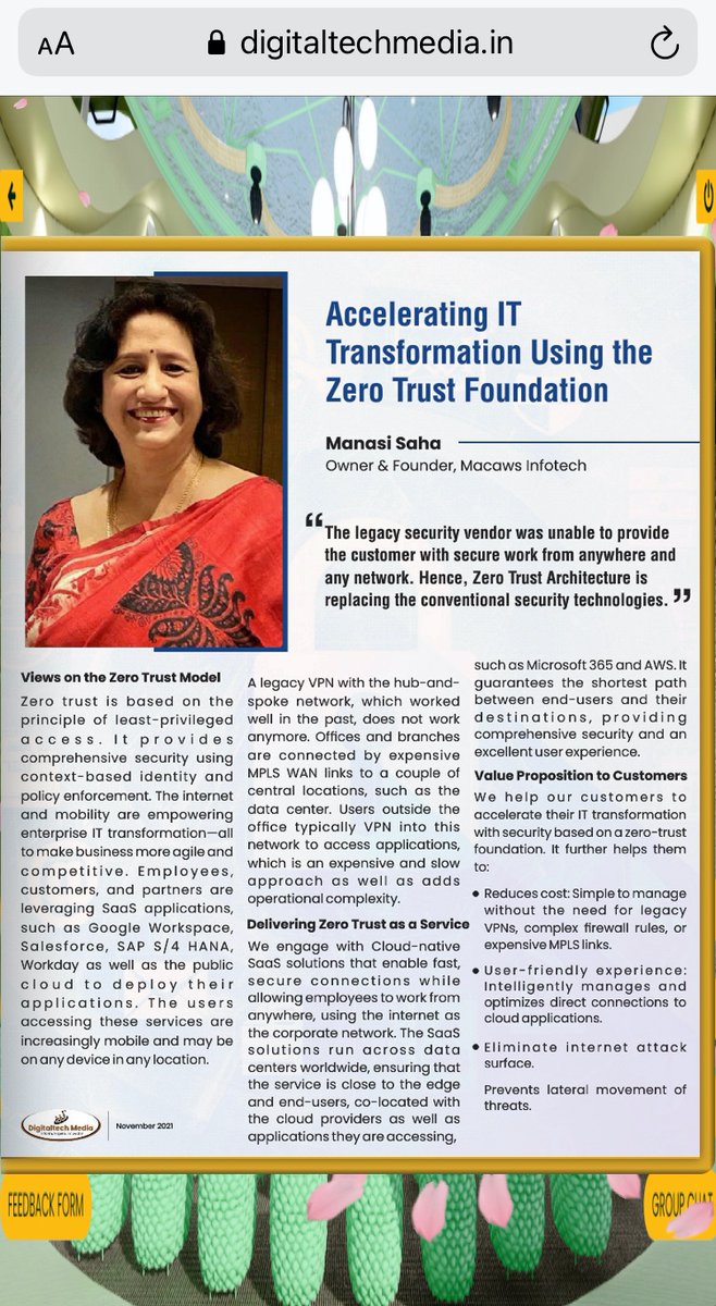 manasisaha's tweet photo. #ZTNA, #ZTA or perimeter security utilizes the concept of “NEVER TRUST, ALWAYS VERIFY”.
Thanks to Anjali & Pooja (#DigitaltechMedia) for coming up with the write up. #cybersecurity #cloudsecurity https://t.co/jUhZ2vSbMC