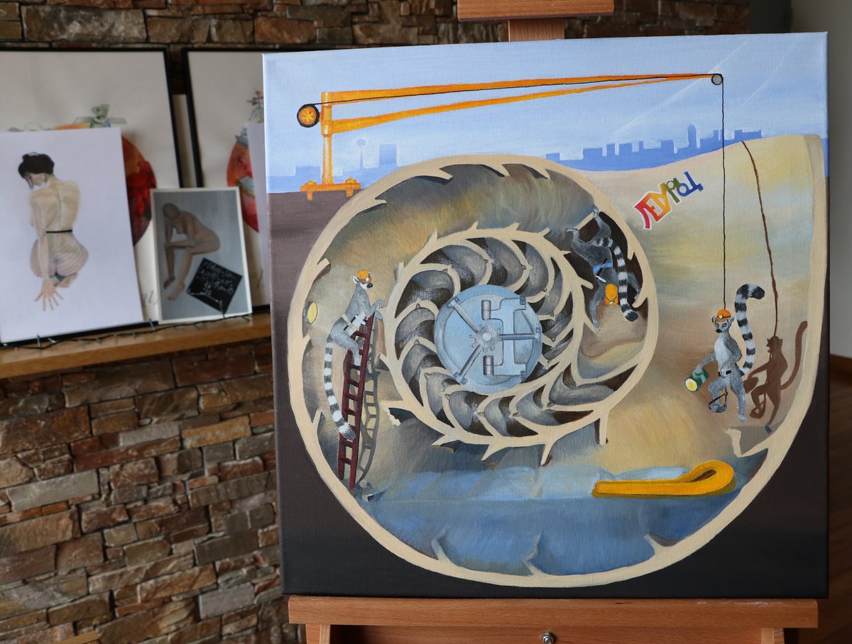 Just finished the Underground Heist #painting  that I have been working on for awhile. Wonder if anyone will be able to decipher the lemur calling card that they graffitied at the scene of the crime ;)