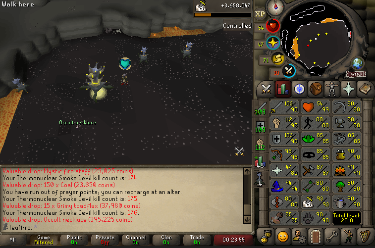 Managed to hit 93 slayer a couple of weeks ago and since then I've been waiting on a smoke devils task to get an occult necklace😁 Was starting to lose hope towards the end of the task but managed to get one with 4 remaining! Feels like my first new drop in ages🙃