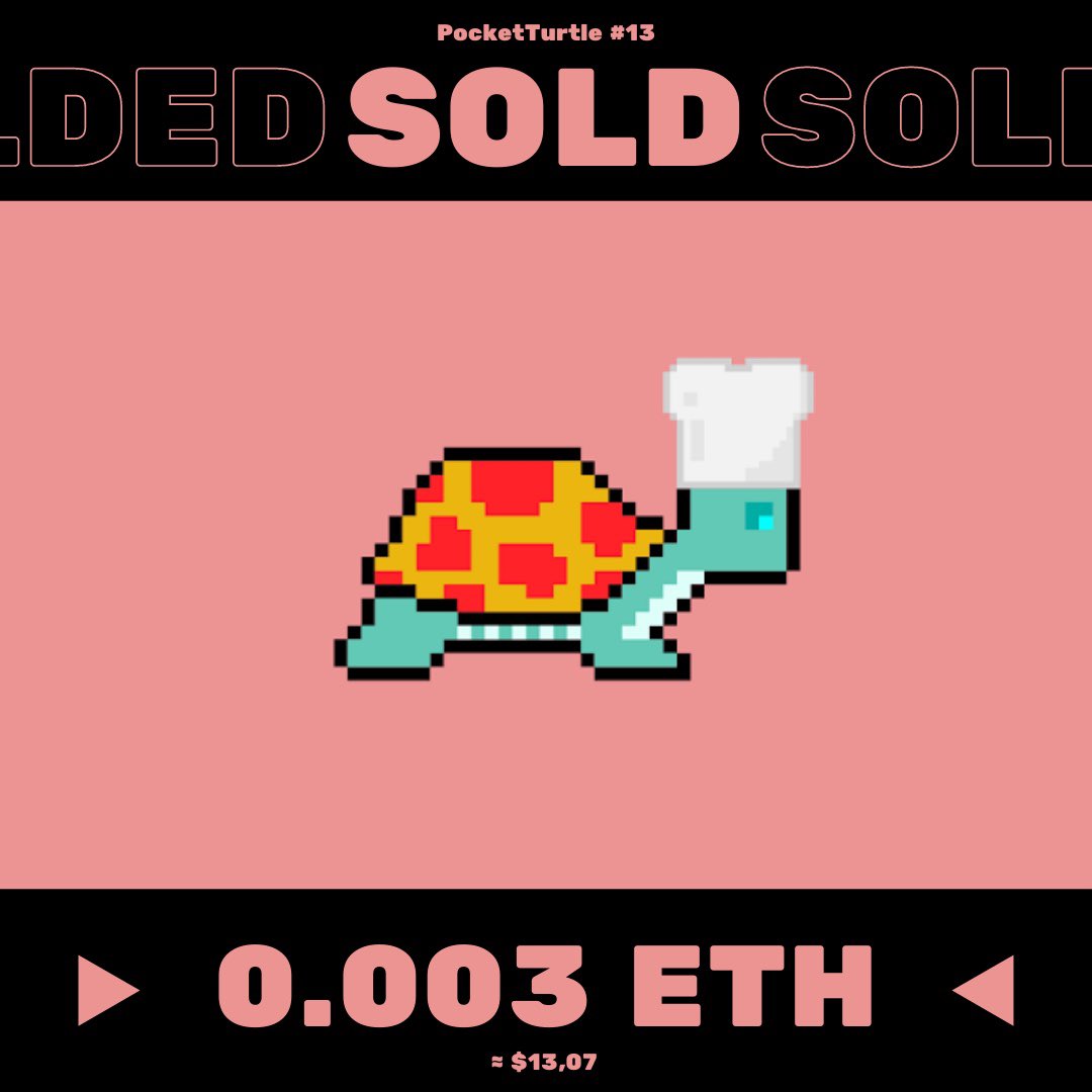PocketTurtleNFT's tweet photo. 🔥The PocketTurtle #13 was sold for 0.003 ETH!

See on OpenSea: https://t.co/fuqWgt0GQ4
•
#nft #nfts #nftcommunity #nftlaunch #nftgiveaway #freenft https://t.co/OPqRRRajIR