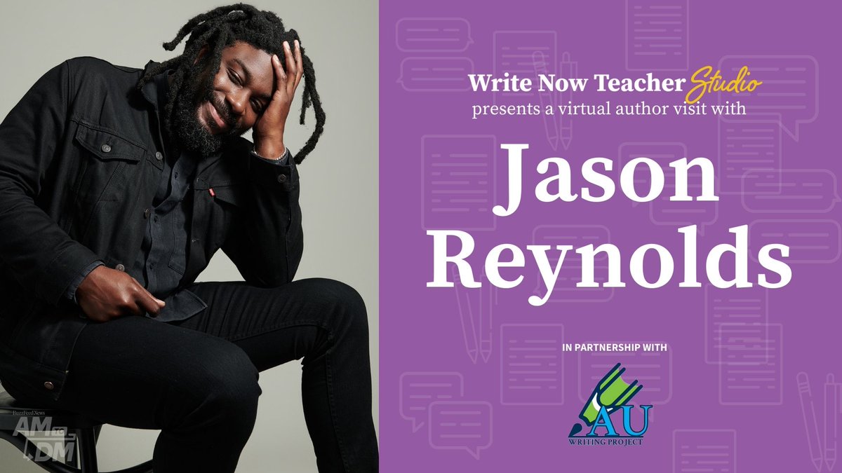 writingproject's tweet photo. We are so excited to announce that @JasonReynolds83 will be joining us for a virtual author visit on Saturday, January 8 at 2:30pm ET! Learn more and RSVP for this free event at: https://t.co/P3Dt90owfu https://t.co/YZCXCggkiA